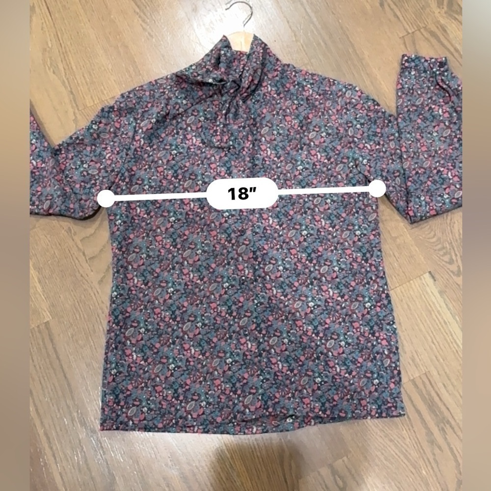 Pendleton Women's 100% Poly Floral Blouse Tie Scarf Button Front Shirt 6P / D - Picture 9 of 10